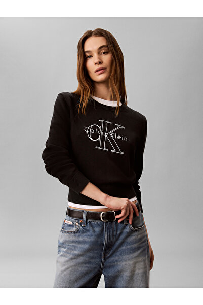 Calvin Klein Women's Logo Detailed Outline Sweatshirt