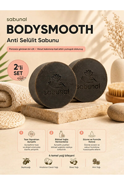 sabunal Cellulite Soap 2 Pcs - Firm and Smooth Natural Body Care Soap with Co...
