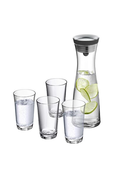 WMF Gümüş Kapaklı 1lt Karaf ve 4'lü Bardak Seti