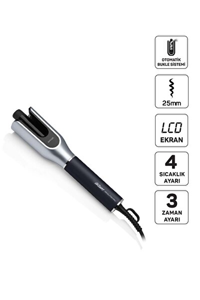 Arzum AR5171 Revolution Pro Otomatik Saç Maşası 25 mm Seramik LCD Ekran 4 Isı...