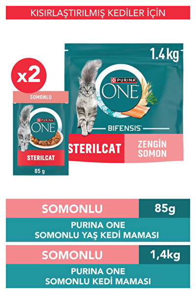 Purina One Sterilcat Somon & Buğdaylı Kısır Kedi Maması 1.4kg Somonlu Yaş Kıs...