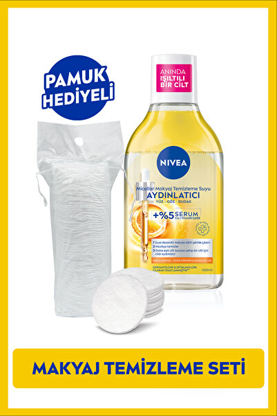 NIVEA Aydınlatıcı Micellar Makyaj Temizleme Suyu 400ml, Serum Içerikli, Hassa...