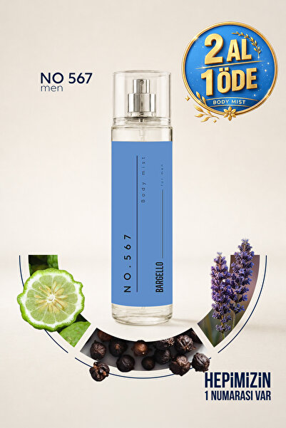 Bargello NO.567 ERKEK BODY MIST 210 ml
