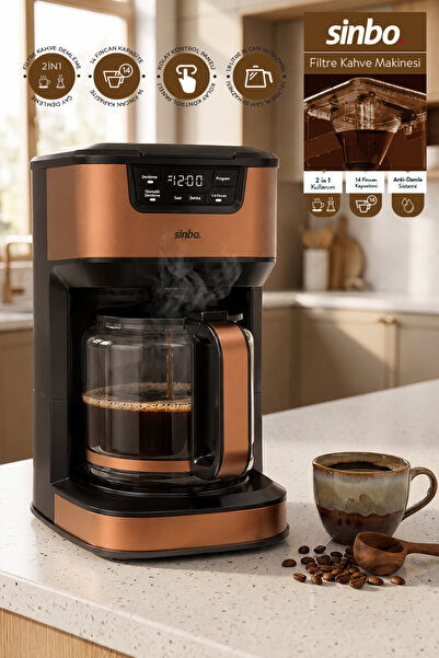 Sinbo Scm-9040 Automatic Timer XL 14-Cup Drip Coffee Maker with Digital Display