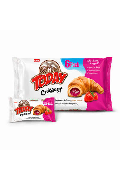 Elvan Today Kruvasan Çilekli 40 Gr. 6 Adet (1 Kutu)