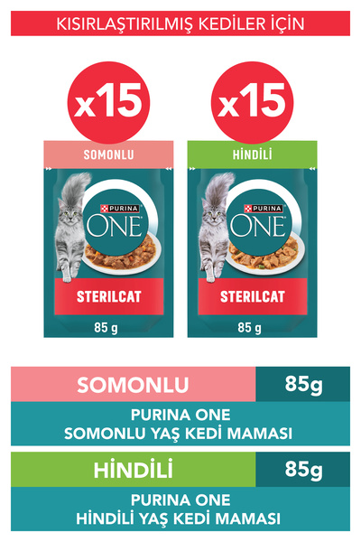 Purina One Sterilcat Yaş Kısırlaştırılmış Kedi Maması 30'lu Karma Paket (SOMO...