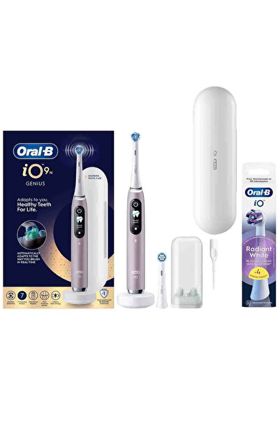 Oral-B iO9 Rose Elektrikli/Şarjlı Diş Fırçası 4 Yedek Başlıklı 1 Günde Beyazl...