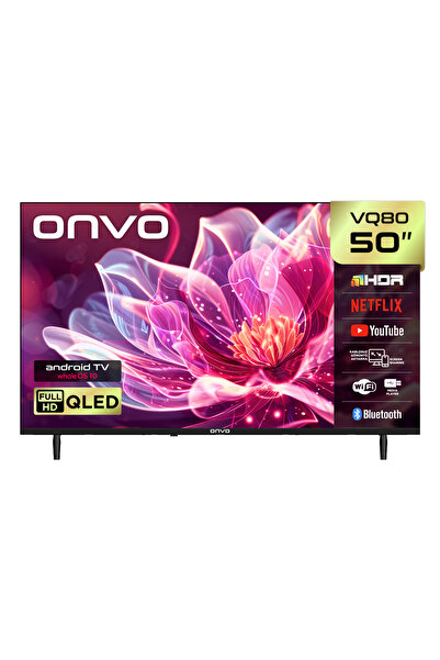 ONVO 50VQ80F2FA 50inc 127 cm FHD Frameless Android Smart QLED TV,Uydu Alıcılı