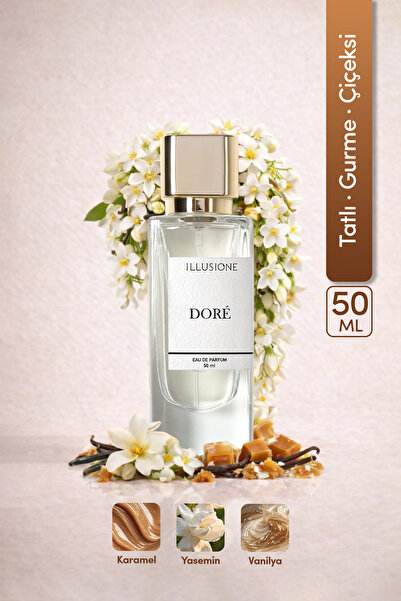 ILLUSIONE FRAGRANCE Doré EDP Kadın Parfüm 50ml | Tatlı-Gurme-Çiçeksi | Karame...