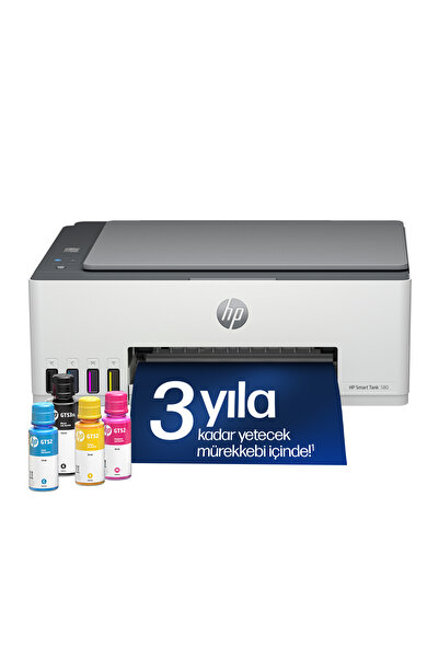 HP 1F3Y2A Smart Tank 580 Yazıcı-Tarayıcı-Fotokopi-Wifi Çok Fonksiyonlu Tanklı...