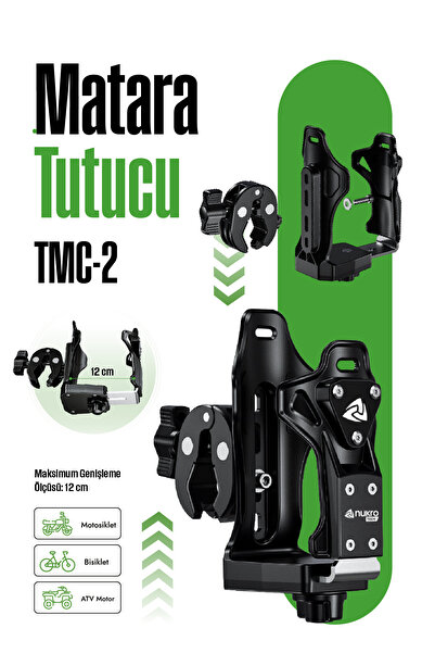 Nukrotech TMC-2 Universal Motosiklet Bisiklet Matara Termos ve Suluk Tutucu