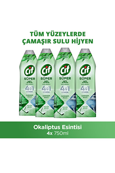 Cif Tüm Yüzeyler Için Jel Yüzey Temizleyici Leke Çıkarıcı, Yağ Çözücü Bahar F...