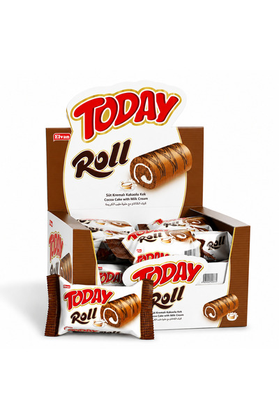Elvan Today Swiss Roll Süt Kremalı Kek 35 Gr. 24 Adet (1 Kutu)