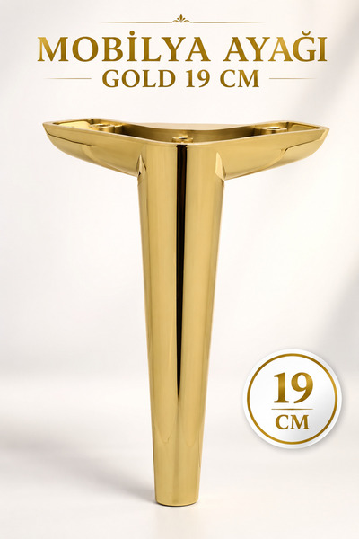 Badem10 Piko Lüks Mobilya Kanepe Tv Ünitesi Konsol Koltuk Ayağı 19 Cm Gold Al...