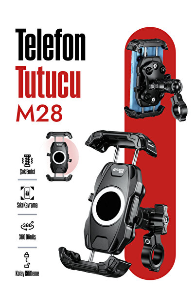 Nukrotech M28 Titreşim Modüllü Motosiklet Telefon Tutucu