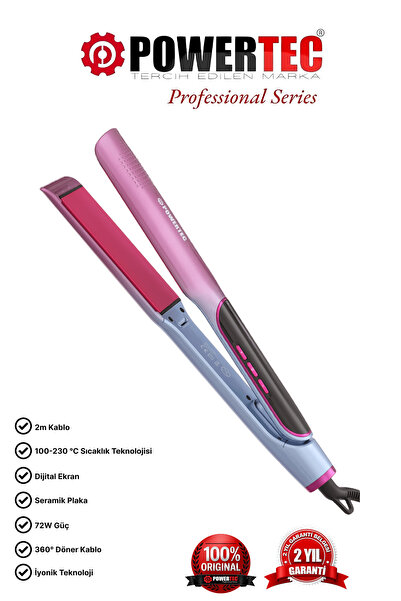 POWERTEC Tr-2830 Ceramic Coating Ionic Function Hair Styling Straightener