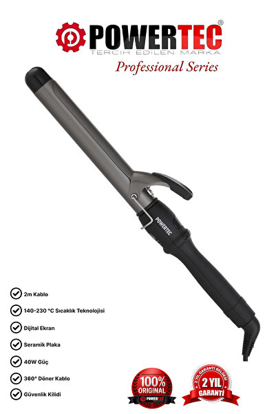 POWERTEC Tr-28 Professional Ceramic Plate Hair Styler & Curling Iron 28mm