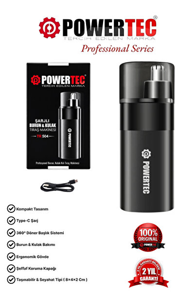 POWERTEC TR-504 Burun ve Kulak Kılı Temizleme Makinesi Erkek Bakım (Yeni vers...
