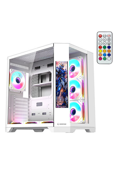 Rampage NOVA 9.16'' Lcd Ekranlı Hub+Kumanda Beyaz 7x12cm ARGB Pwm Fan Gaming ...