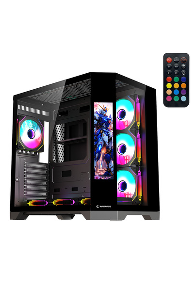 Rampage NOVA 9.16'' Lcd Ekranlı Hub+Kumanda Siyah 7x12cm ARGB Pwm Fan Gaming ...