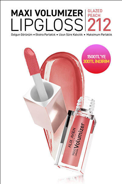 Alix Avien Maxivolumizer Lipgloss 212 - Glazed Peach - Kalıcı ve Nemlendirici...