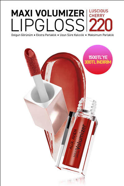 Alix Avien Maxivolumizer Lipgloss 220 - Luscious Cherry - Kalıcı ve Nemlendir...