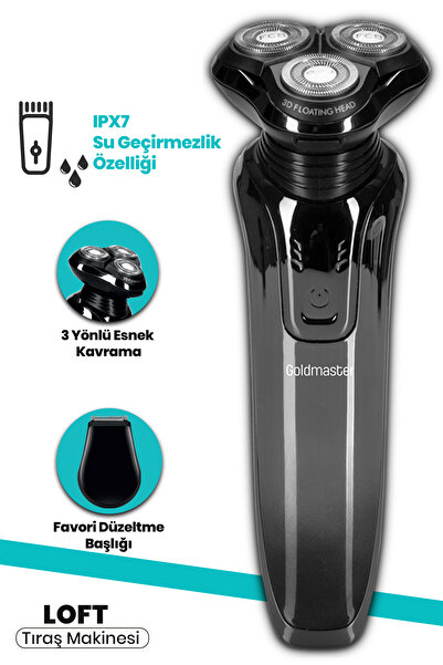 GOLDMASTER Yeni Versiyon Islak&Kuru 2in1 Esnek Oynar Başlıklı 3 Yönlü IPX7 Şa...