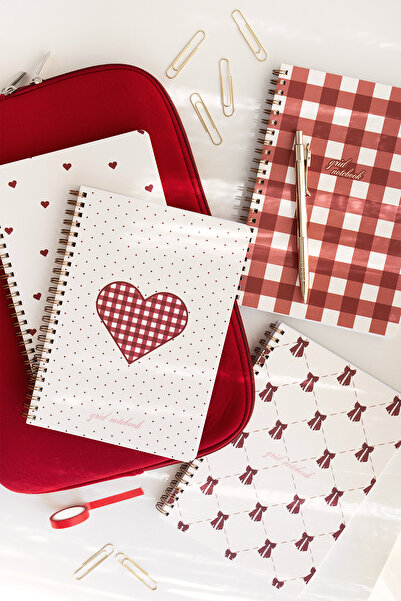 PAPERORA A5 Spiralli Karton Kapak 4'lü Set Kareli Okul Defteri 80 yaprak - De...