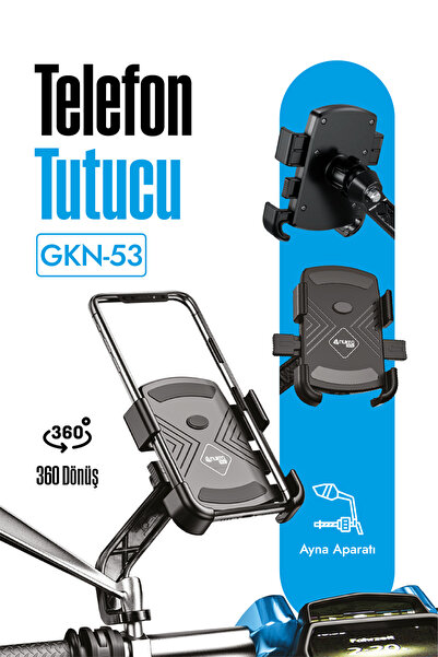 Nukrotech GKN53 MOTOSİKLET TELEFON TUTUCU (AYNA DİBİ BAĞLANTI)