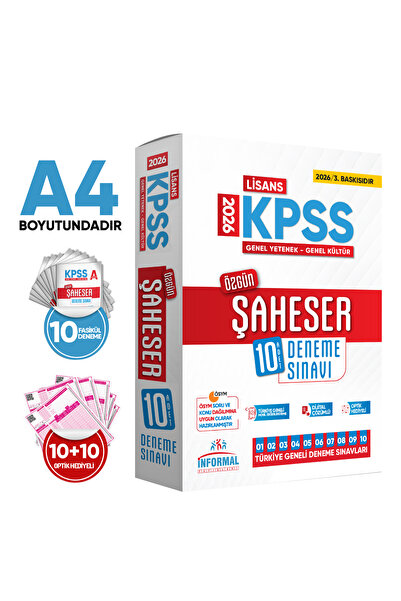 İnformal Yayınları 2026 KPSS GYGK ŞAHESER Türkiye Geneli Kurumsal 10lu Dijita...