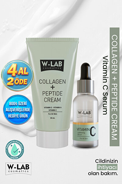 W-Lab Cosmetics Vitamin C Serum 30 ml ve Collagen Peptide Krem 50 ml Set