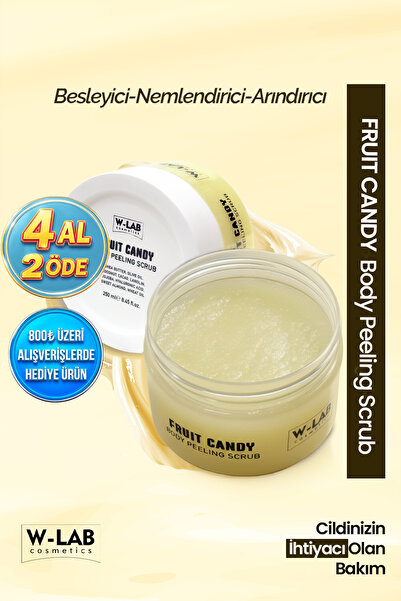 W-Lab Cosmetics مقشر الجسم بحلوى الفاكهة 250 مل مغذي ومرطب ومنقي