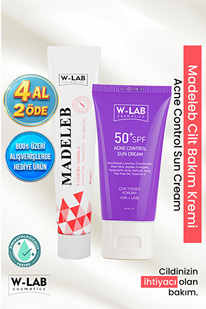 W-Lab Cosmetics Madeleb Krem 40 ml ve W Lab Akne Kontrol Güneş Kremi 50 Ml