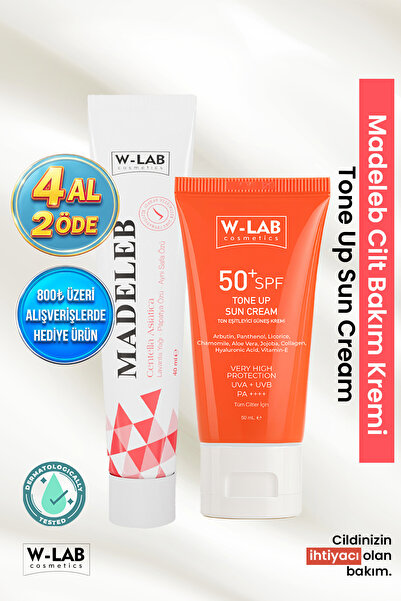 W-Lab Cosmetics Madeleb Krem 40 ml ve W Lab Ton Eşitleyici Güneş Kremi 50+SPF
