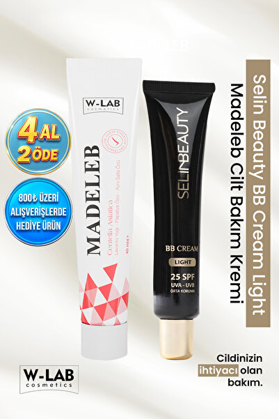 W-Lab Cosmetics Madeleb Krem 40 ml ve Selin Beauty BB Cream Spf25 Light 40ml Set