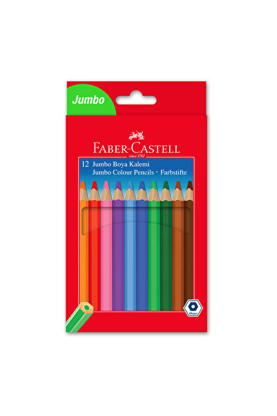 Faber Castell أقلام تلوين جامبو، عبوة من 12 قلم، علبة كرتونية، هيكل مريح، ألو...