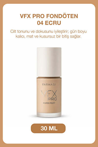 Farmasi Vfx Pro Full Coverage Foundation 30 ml 04 Ecru |   Flawless Matte Fin...