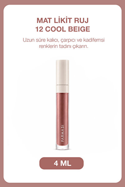 Farmasi Long-Lasting Velvety Texture Matte Liquid Lipstick |   12 Cool Beige