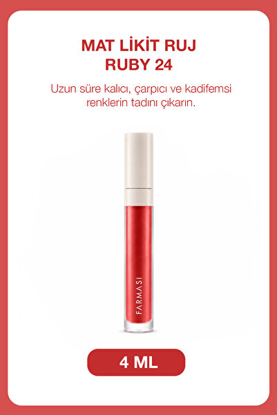 Farmasi Long-Lasting Velvety Texture Matte Liquid Lipstick |   24 Ruby