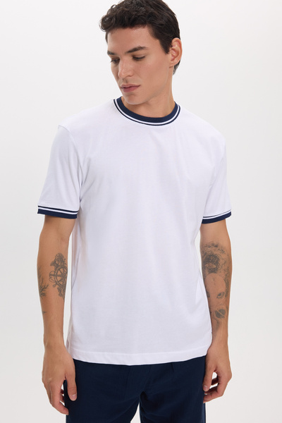 Tudors Men's Regular Fit Comfortable Cut Crew Neck 100% Cotton White T-Shirt