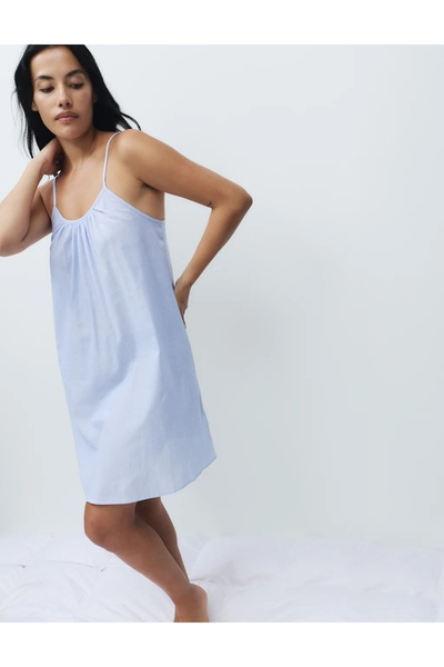 Marks & Spencer Pure Cotton Striped Short Chemise