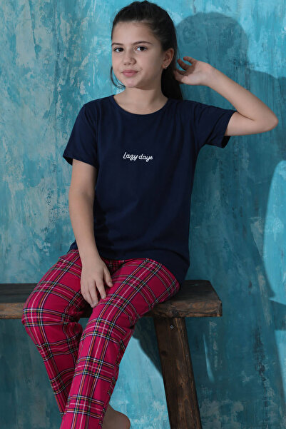 Pijamaevi Lazy Days Short Sleeve Mother-Daughter Family Pajama Kids Set