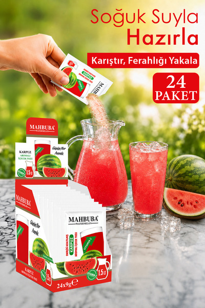 Mahbuba Karpuz Aromalı Soğuk Toz Içecek 24x9gr