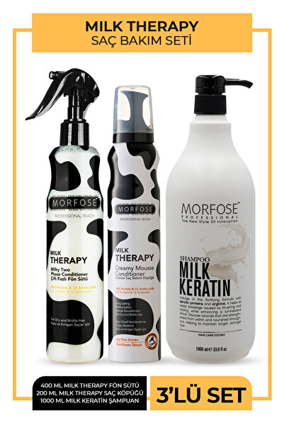 Morfose Milk Keratin Sütü Şampuanı 3'lü Saç Bakım Seti