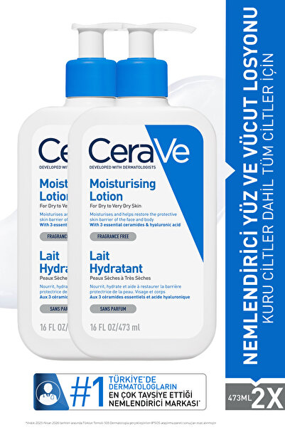 CeraVe Hyalüronik Asit&Seramid İçerikli Normal ve Kuru Ciltler İçin Nemlendir...