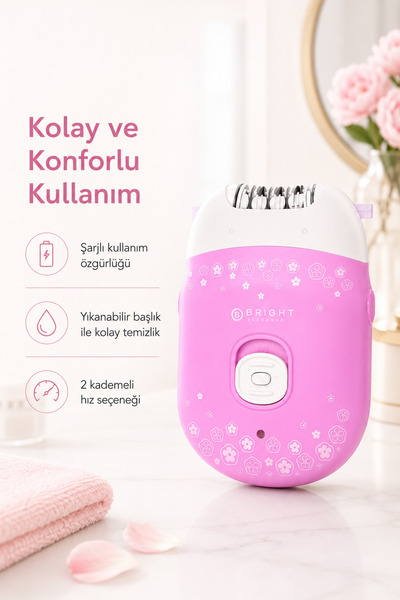 Bright Elegance BE-1189 Kablolu / Kablosuz Şarjlı 2 Kademe 18 Çift Cımbız Epilasyon Aleti