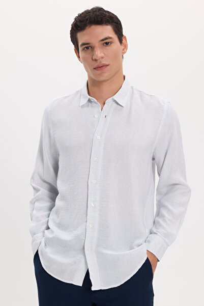 Tudors Men's Regular Fit Classic Cut Long Sleeve Breathable Muslin Fabric Blu...
