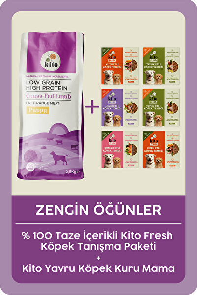 kito Kuzu Etli Yavru Köpek Maması 2.5 KG + Fresh %100 Taze İçerikli Mama Tanı...