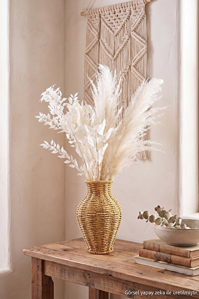 TRENDYOLMİLLA HOME Wicker Look Vase 24 cm Tphaw27Vz00002