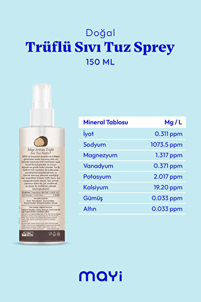 Mayi Tuz Mayi Artisan Trüflü Sıvı Tuz 150 Ml